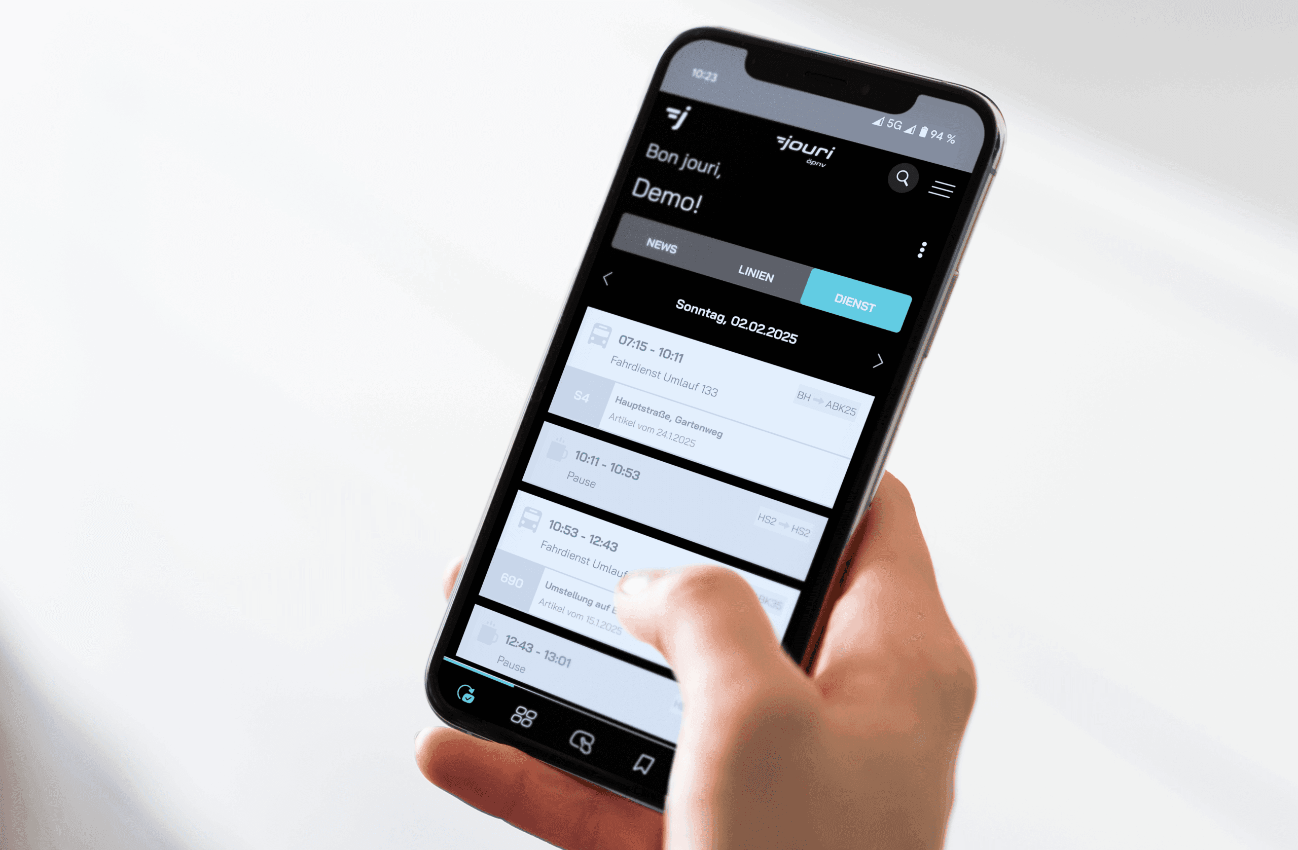 Der persönliche Tagesdienstplan im ÖPNV: Nutzerfreundlich dargestellt per App