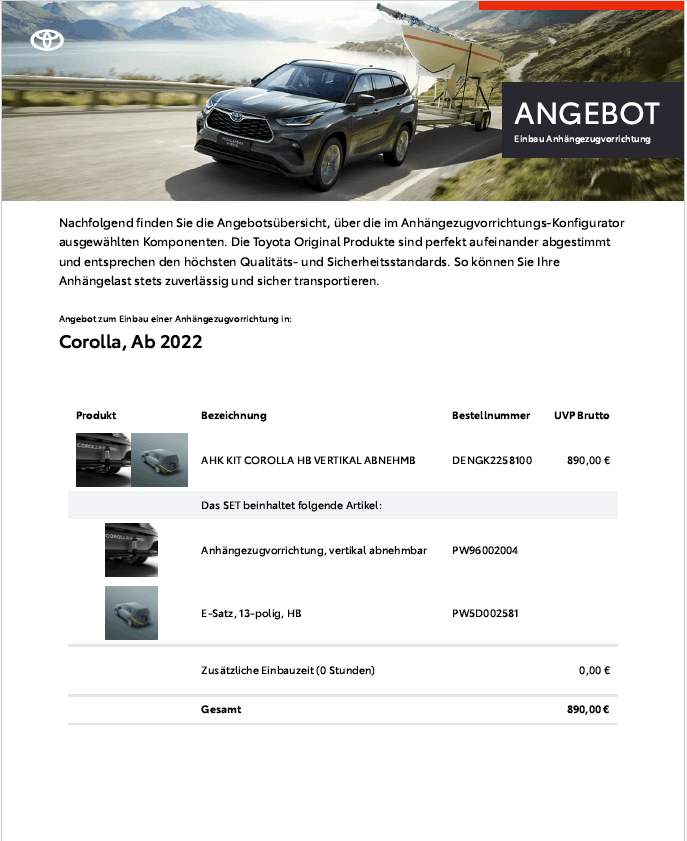 Digitale Konfigurator-Lösungen für den Toyota After Sales